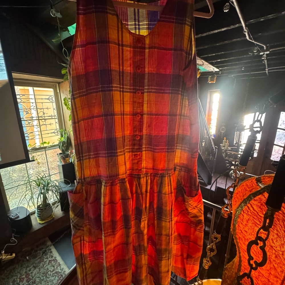 Plaid Sleeveless Dress - Multicolor
